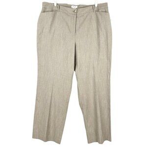 Kate Hill Women's Essential Brown Dress Pants Plus Sz‎ 20W Straight Wide Leg NWT